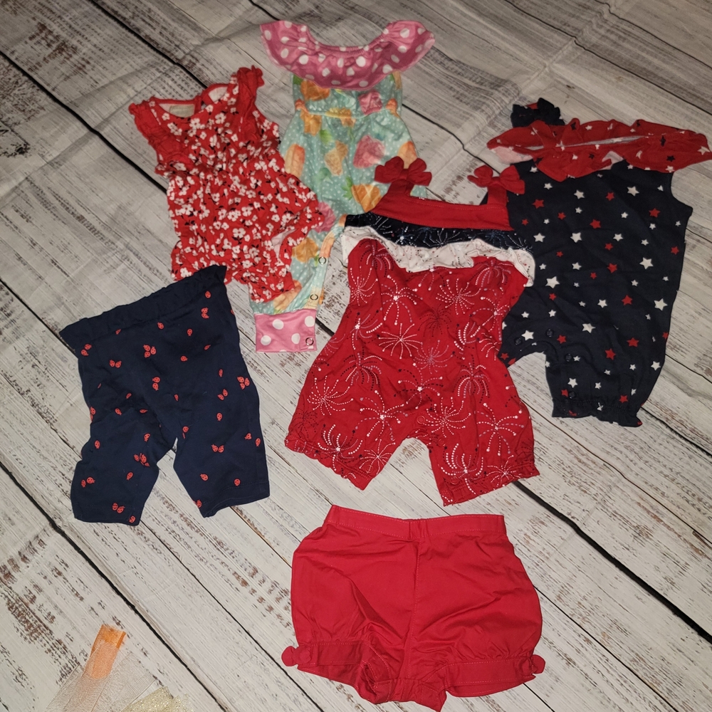 Assorted Baby Rompers and Shorts Set